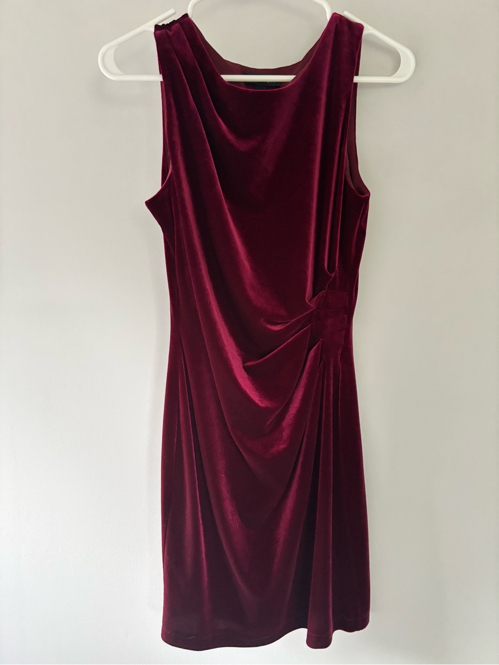 Sleeveless Velvet Dress in Deep Burgundy